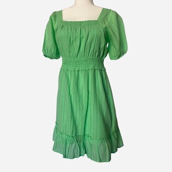 Adelyn Rae Green Puff Sleeve Dress / Small - Picture 1 of 5